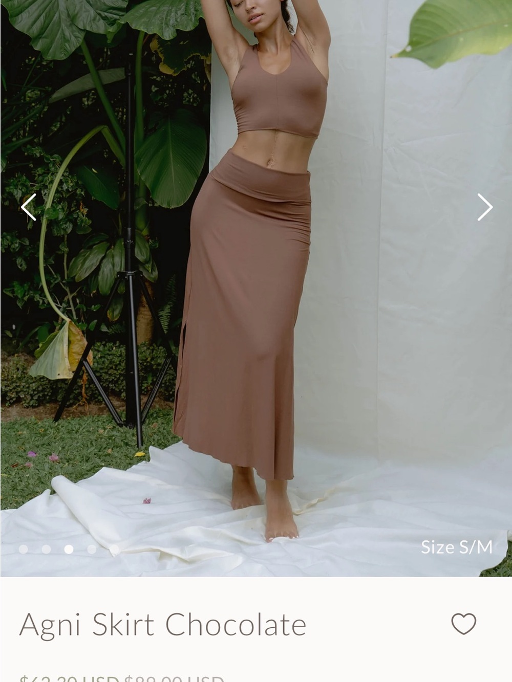 Agni Maxi Skirt in Chocolate Brown - Picture 3 of 5